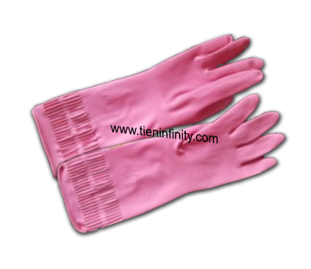 ถุงมือยางสำหรับการเกษตรสีชมพู